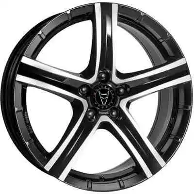 9.5x20 Wolfrace Eurosport Quinto Gloss Black Polished Alloy Wheels Image