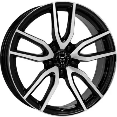 8x18 Wolfrace Eurosport Torino Diamond Black Front Polished Alloy Wheels Image