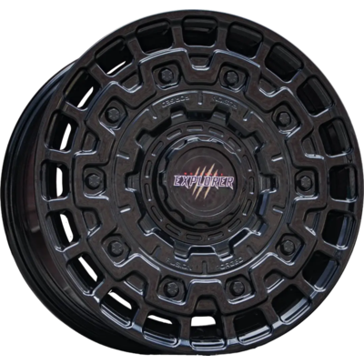 Large 8x17 Wolfrace Explorer Wolverine Gloss Black