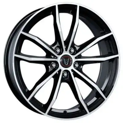 9x20 Wolfrace Eurosport TUV X12X Diamond Black Polished Alloy Wheels Image