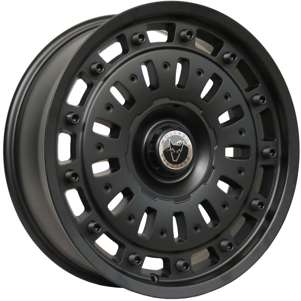 8x18 Wolfrace Explorer Explore 2 Matt Black Rivets Alloy Wheels