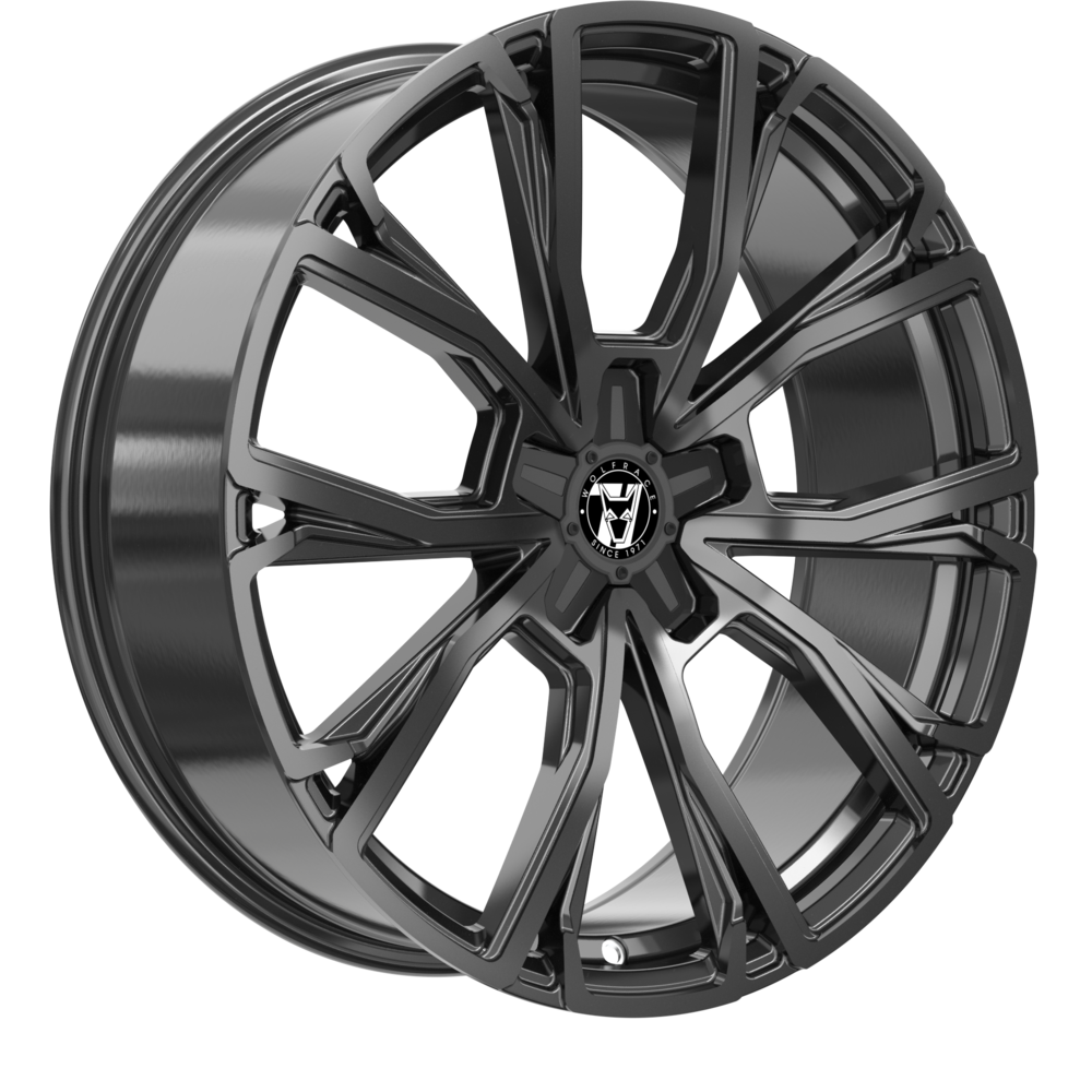 8.5x19 Wolfrace 71 Matrix Black Edition Gloss Raven Black Alloy Wheels