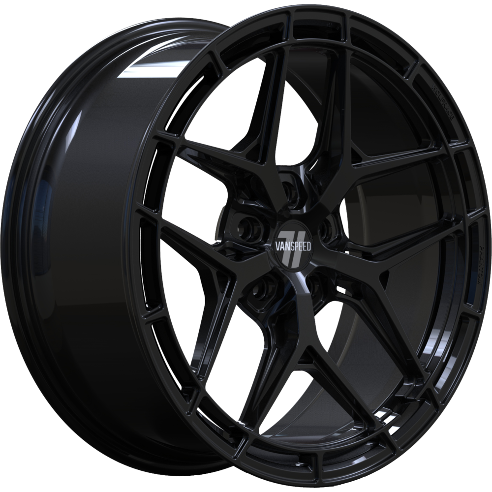 8.5x20 Wolfrace Vanspeed Phantom Gloss Raven Black