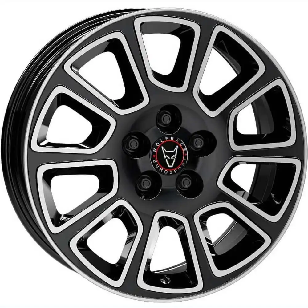 7.5x18 Wolfrace Eurosport TUV Transporter 2 Diamond Black Polished