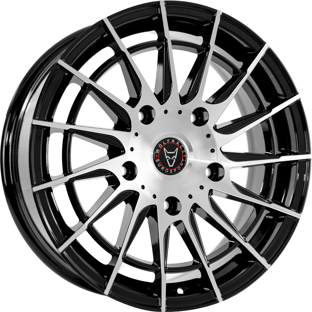 8x18 Wolfrace Eurosport Aero Super T Gloss Black Polished Alloy Wheels