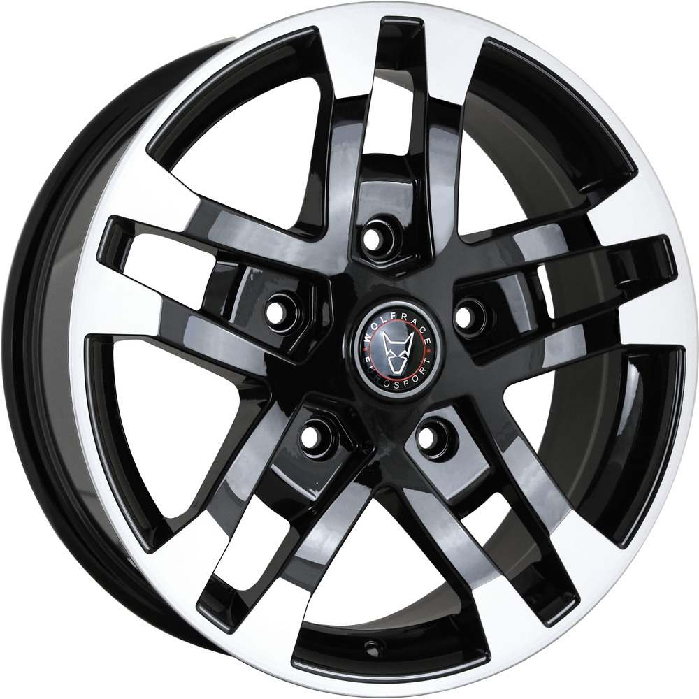 8x18 Wolfrace Eurosport Assassin Ftr Gloss Black Polished Tips Alloy