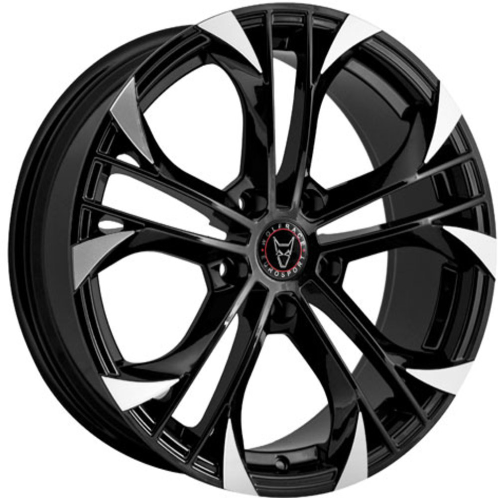 8.5x18 Wolfrace Eurosport Assassin Gt Gloss Black Polished Alloy Wheels