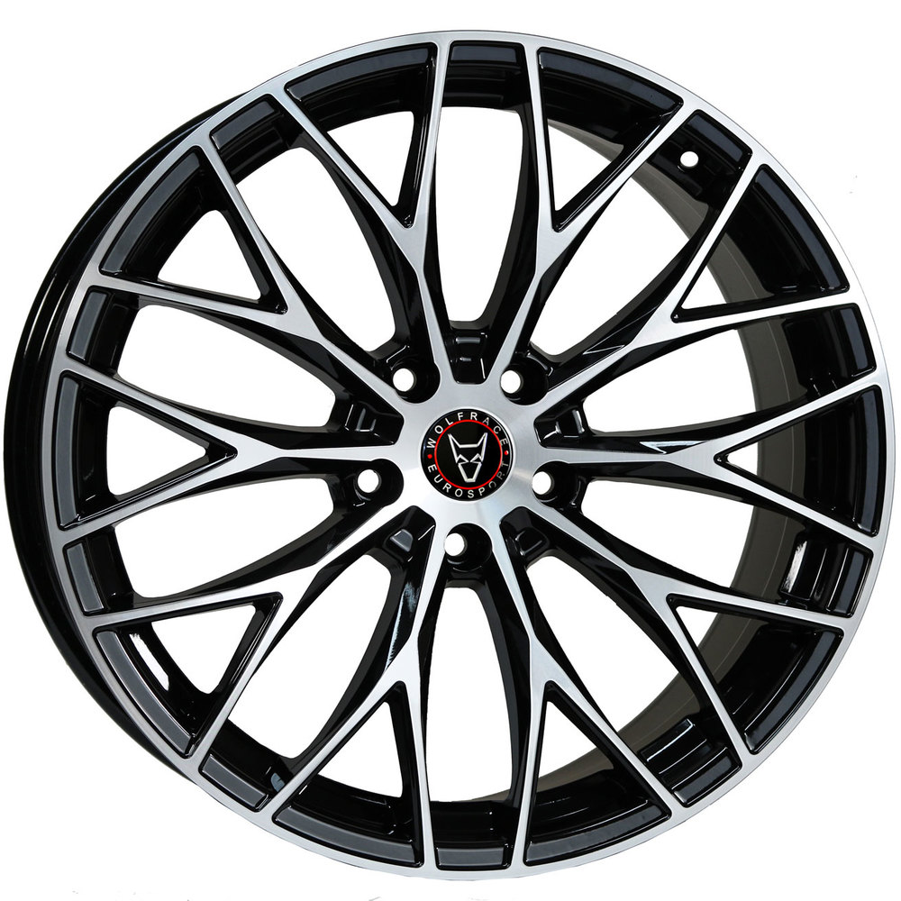 8x18 Wolfrace Eurosport Wolfsburg Gloss Black Polished Alloy Wheels