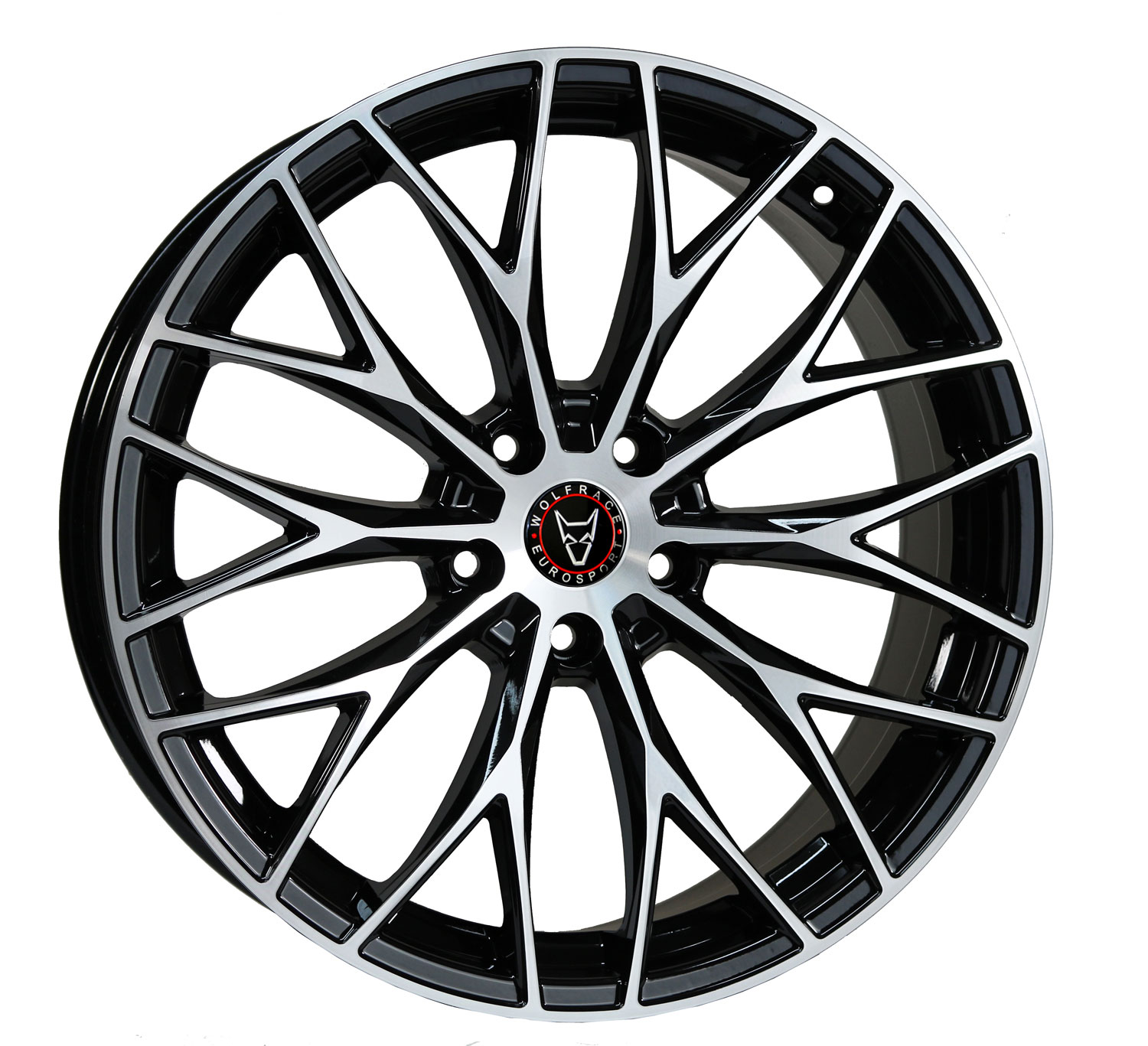 8x18 Wolfrace Eurosport Wolfsburg X Gloss Black Polished Alloy Wheels